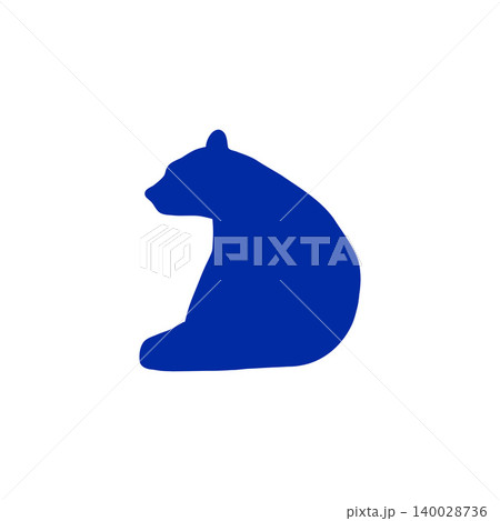 青いクマのシンプルなシルエットイラスト・白背景・動物モチーフの素材 青いクマのシンプルなシルエットイラスト・白背景・動物モチーフの素材 140028736