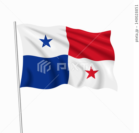Panamian waving national flag, design for national holidays. Vector illustration. Panamian waving national flag, design for national holidays. Vector illustration. 140028851