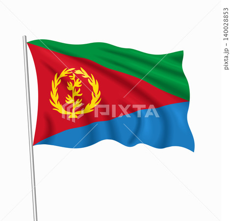 Eritrean waving national flag, design for national holidays. Vector illustration. 140028853