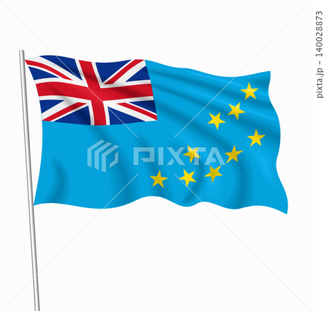 Tuvalu waving national flag, design for national holidays. Vector illustration. Tuvalu waving national flag, design for national holidays. Vector illustration. 140028873
