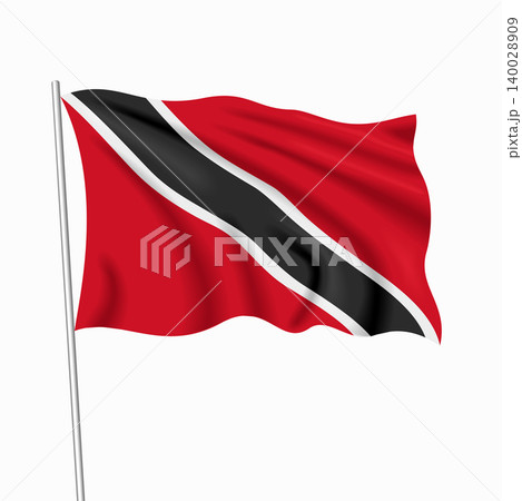 Trinidad and Tobago waving national flag, design for national holidays. Vector illustration. 140028909