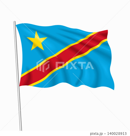 Congolese waving national flag, design for national holidays. Vector illustration. Congolese waving national flag, design for national holidays. Vector illustration. 140028913