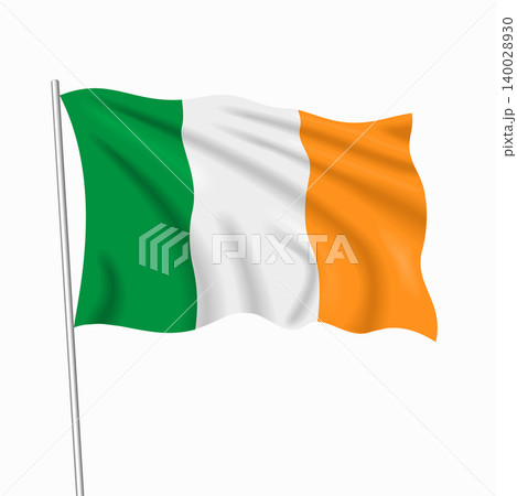 Irish waving national flag, design for national holidays. Vector illustration. Irish waving national flag, design for national holidays. Vector illustration. 140028930
