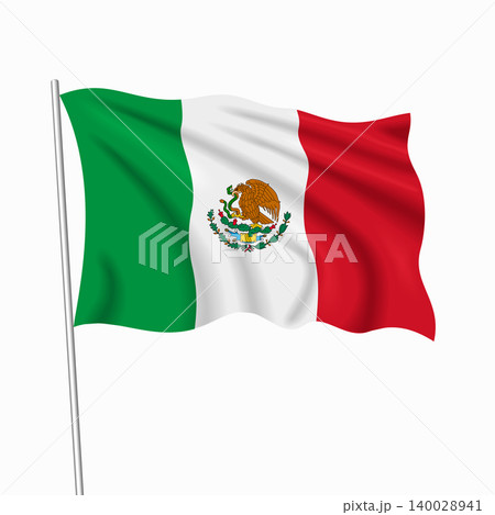 Mexican waving national flag, design for national holidays. Vector illustration. Mexican waving national flag, design for national holidays. Vector illustration. 140028941