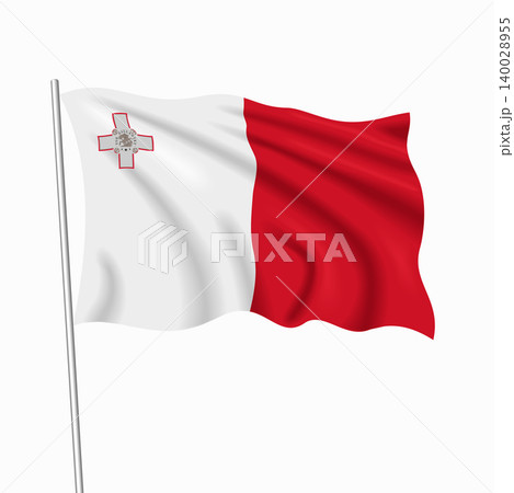 Maltese waving national flag, design for national holidays. Vector illustration. Maltese waving national flag, design for national holidays. Vector illustration. 140028955