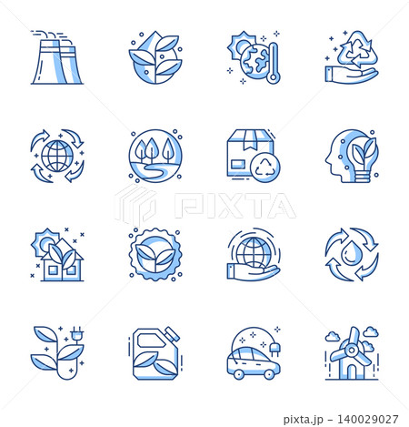 Sustainable and renewable energy linear vector icon set. Alternative green electric power source contour symbols isolated pack. Environment, eco friendly factory thin line illustrations Sustainable and renewable energy linear vector icon set. Alternative green electric power source contour symbols isolated pack. Environment, eco friendly factory thin line illustrations 140029027