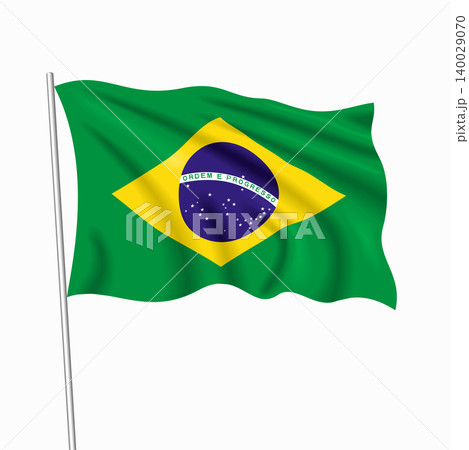 Brazilian waving national flag, design for national holidays. Vector illustration. Brazilian waving national flag, design for national holidays. Vector illustration. 140029070