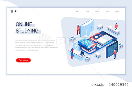 Online studying isometric landing page. Distance learning, modern online education, professional seminars and courses. Digital technology and devices. Busy people in work situation 3d vector isometry. Online studying isometric landing page. Distance learning, modern online education, professional seminars and courses. Digital technology and devices. Busy people in work situation 3d vector isometry. 140029542