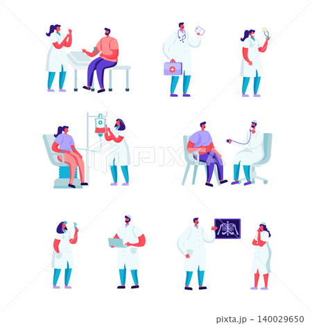 Set of Flat Blood Donation in a Medical Institution Characters. Cartoon People Woman at Doctor Appointment. Medical Check Up, Ultrasound, Volunteers Donating Blood. Vector Illustration. Set of Flat Blood Donation in a Medical Institution Characters. Cartoon People Woman at Doctor Appointment. Medical Check Up, Ultrasound, Volunteers Donating Blood. Vector Illustration. 140029650