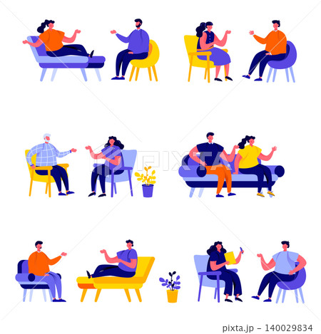 Set of flat people married couples sitting on chairs or lying on sofa characters. Cartoon tiny people on street isolated on white background. Flat vector Illustration. Collection people characters. Set of flat people married couples sitting on chairs or lying on sofa characters. Cartoon tiny people on street isolated on white background. Flat vector Illustration. Collection people characters. 140029834