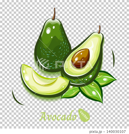 Cute, pop-style avocado illustration | Fresh fruit vector art Cute, pop-style avocado illustration | Fresh fruit vector art 140030107