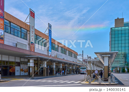 島根県松江市朝日町の松江駅北口と虹 島根県松江市朝日町の松江駅北口と虹 140030141