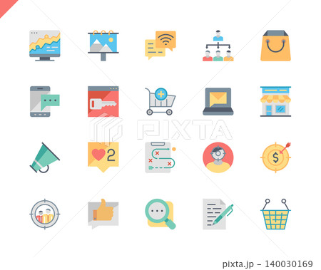 Simple Set Marketing Flat Icons for Website and Mobile Apps. Contains such Icons as Mail Marketing, Target, Campaign, Product, Presentation, Target. 48x48 Pixel Perfect. Vector illustration. Simple Set Marketing Flat Icons for Website and Mobile Apps. Contains such Icons as Mail Marketing, Target, Campaign, Product, Presentation, Target. 48x48 Pixel Perfect. Vector illustration. 140030169