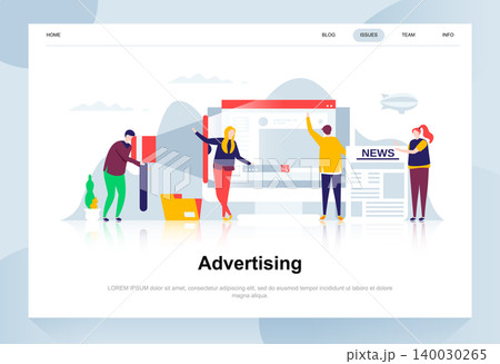 Advertising and promo modern flat design concept. Advertisement and people concept. Landing page template. Conceptual flat vector illustration for web page, website and mobile website. 140030265