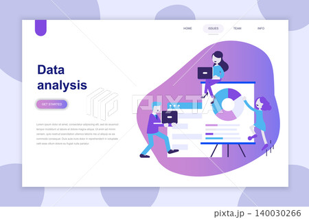 Modern flat design concept of Data Analysis for website and mobile website. Landing page template. Can use for web banner, infographics, hero images. Vector illustration. 140030266