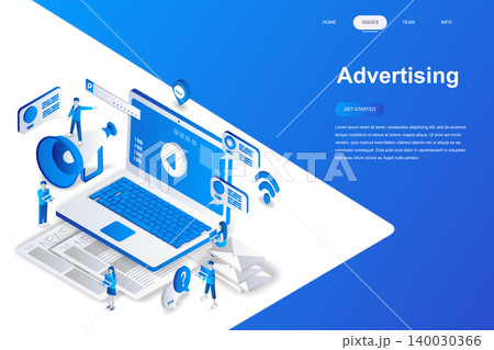 Advertising and promo modern flat design isometric concept. Advertisement and people concept. Landing page template. Conceptual isometric vector illustration for web and graphic design. Advertising and promo modern flat design isometric concept. Advertisement and people concept. Landing page template. Conceptual isometric vector illustration for web and graphic design. 140030366