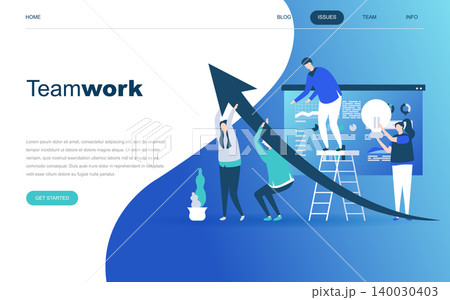 Modern flat design concept of Teamwork for website and mobile website development. Landing page template. Business management, online communication and finance. Vector illustration. Modern flat design concept of Teamwork for website and mobile website development. Landing page template. Business management, online communication and finance. Vector illustration. 140030403