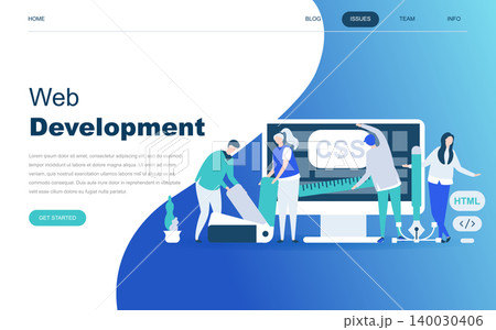 Modern flat design concept of Web Development for website and mobile website development. Landing page template. Developer coding software and programming web site. Vector illustration. Modern flat design concept of Web Development for website and mobile website development. Landing page template. Developer coding software and programming web site. Vector illustration. 140030406
