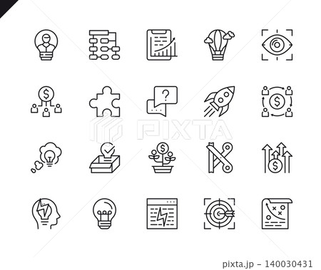 Simple Set of Business Startup Related Vector Line Icons. Linear Pictogram Pack. Editable Stroke. 48x48 Pixel Perfect Icons. Simple Set of Business Startup Related Vector Line Icons. Linear Pictogram Pack. Editable Stroke. 48x48 Pixel Perfect Icons. 140030431