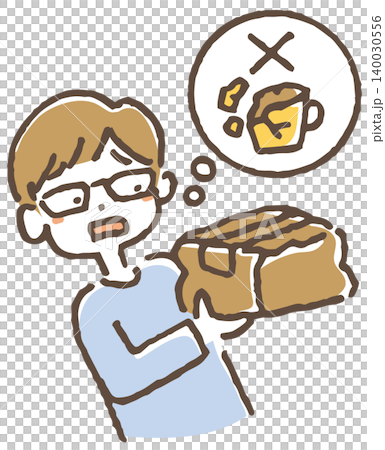插圖描繪了一位男士擔心他的產品會因為包裝不當而受損的情景。 插圖描繪了一位男士擔心他的產品會因為包裝不當而受損的情景。 140030556