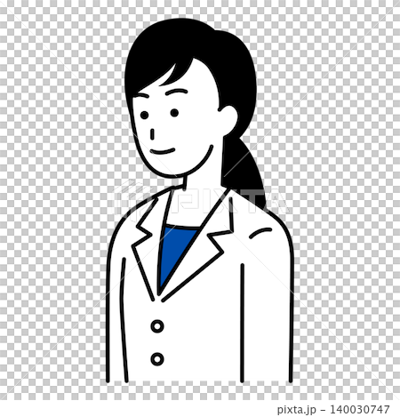 A female doctor looking straight ahead. A female doctor looking straight ahead. 140030747