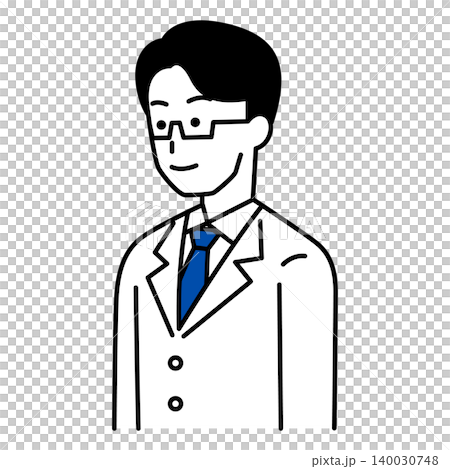 A male doctor looking straight ahead. A male doctor looking straight ahead. 140030748