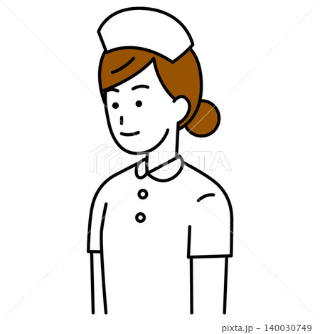 まっすぐ前を向いている女性看護師 140030749