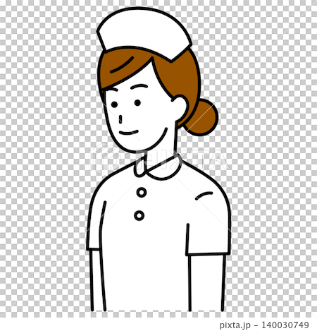 A female nurse looking straight ahead. A female nurse looking straight ahead. 140030749