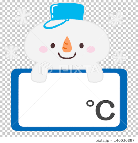 可愛的雪人和溫度框架 可愛的雪人和溫度框架 140030897