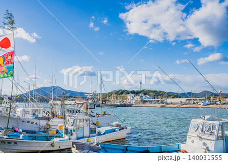 田原市の赤羽根漁港の風景(愛知県) 田原市の赤羽根漁港の風景(愛知県) 140031555