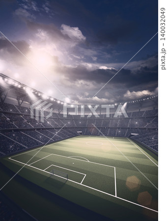 Aerial view of soccer stadium Aerial view of soccer stadium 140032049