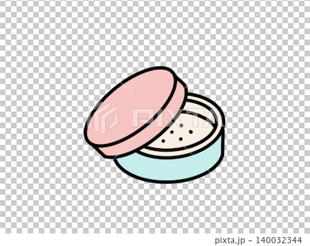 フェイスパウダーのミニマルフラットイラスト　淡色パステルのシンプルデザイン 140032344