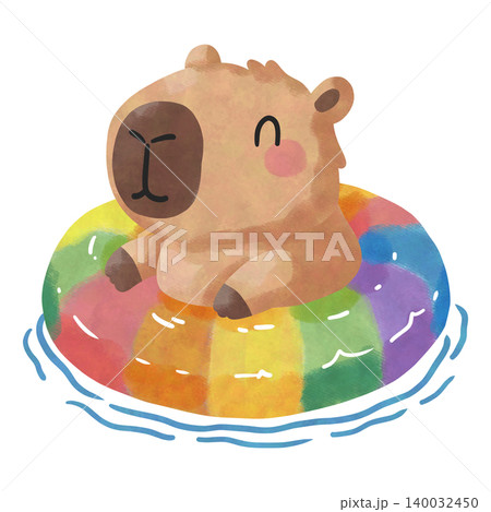 Cute Capybara Pride Month Clipart Bundle, Rainbow LGBTQ Watercolor PNG, Kawaii Pride Animal Illustration Set 140032450