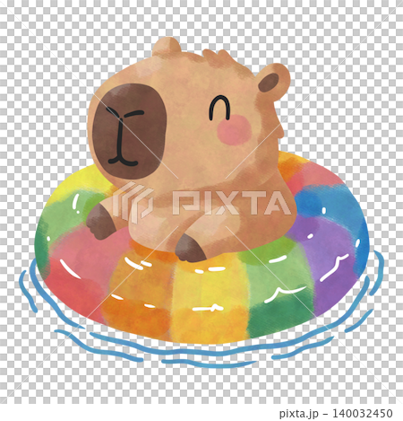 Cute Capybara Pride Month Clipart Bundle, Rainbow LGBTQ Watercolor PNG, Kawaii Pride Animal Illustration Set 140032450