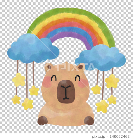 Cute Capybara Pride Month Clipart Bundle, Rainbow LGBTQ Watercolor PNG, Kawaii Pride Animal Illustration Set 140032462