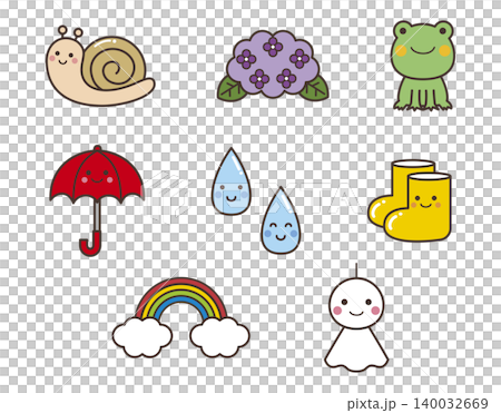雨季圖示插圖集 雨季圖示插圖集 140032669