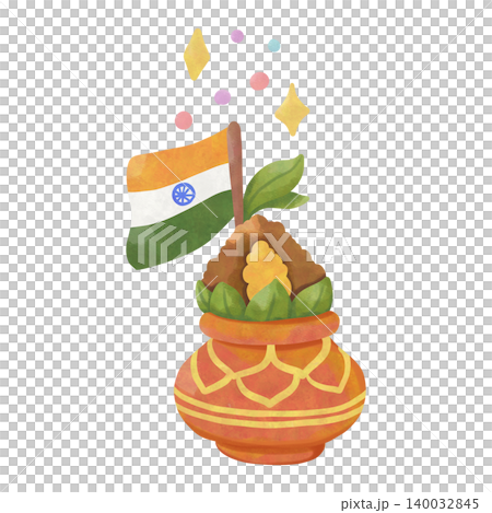 Gudi Padwa Watercolor Clipart Bundle, Indian Festival Illustration Set, Traditional Marathi New Year PNG 140032845