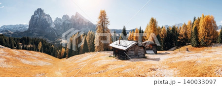 Great autumn view of the top Tofana di Rozes and Cinque Torri range in Dolomites, South Tyrol. Location Cortina d'Ampezzo, Italy, Europe. Beauty of mountains world. Great autumn view of the top Tofana di Rozes and Cinque Torri range in Dolomites, South Tyrol. Location Cortina d'Ampezzo, Italy, Europe. Beauty of mountains world. 140033097