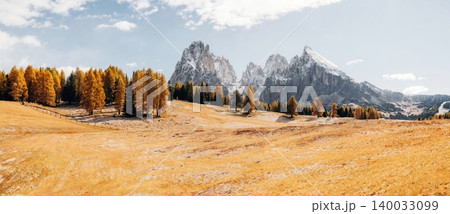 Great autumn view of the top Tofana di Rozes and Cinque Torri range in Dolomites, South Tyrol. Location Cortina d'Ampezzo, Italy, Europe. Beauty of mountains world. Great autumn view of the top Tofana di Rozes and Cinque Torri range in Dolomites, South Tyrol. Location Cortina d'Ampezzo, Italy, Europe. Beauty of mountains world. 140033099