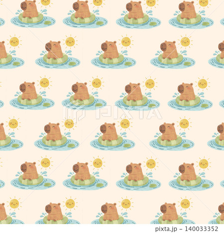Cute Capybara Summer Pattern Bundle, Kawaii Watercolor Seamless Pattern PNG, Tropical Animal Illustration Set Cute Capybara Summer Pattern Bundle, Kawaii Watercolor Seamless Pattern PNG, Tropical Animal Illustration Set 140033352