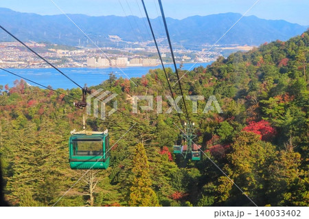 【広島県】日本三景安芸の宮島の宮島ロープウェイ 140033402