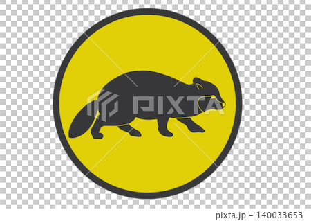 Raccoon dog round icon-style illustration | Wild animal symbol Raccoon dog round icon-style illustration | Wild animal symbol 140033653