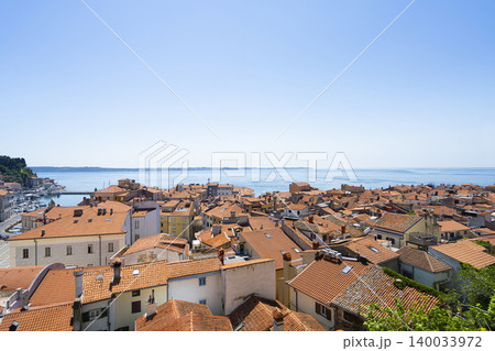 panoramic view of Piran, Slovenia 140033972