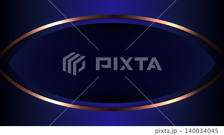 luxury blue abstract background with glowing rose gold oval frame for premium corporate digital presentation backdrop luxury blue abstract background with glowing rose gold oval frame for premium corporate digital presentation backdrop 140034045
