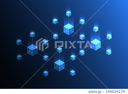 Abstract blockchain digital technology concept. Big data design. Vector illustration Abstract blockchain digital technology concept. Big data design. Vector illustration 140034174