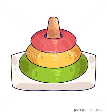 Illustration of Plastic Pyramid Toy 140034300
