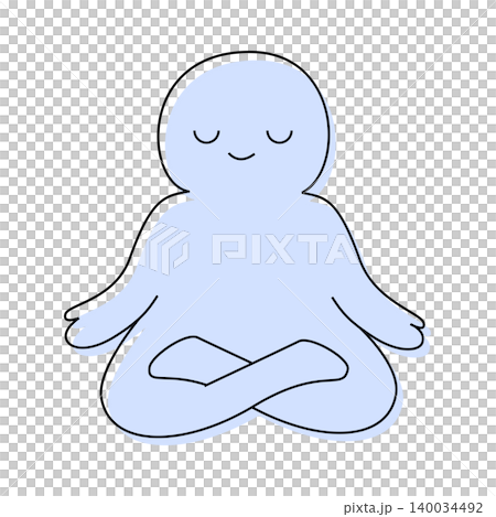 Meditation or mindfulness cartoon for illustration and healthcare Meditation or mindfulness cartoon for illustration and healthcare 140034492