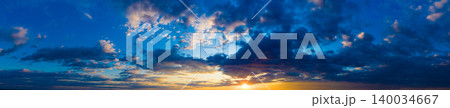 Panorama sunrise sky and cloud at morning background image . Panorama sky and cloud. Panorama sunrise sky and cloud at morning background image . Panorama sky and cloud. 140034667