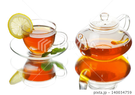 Glass cup of tea Glass cup of tea 140034759