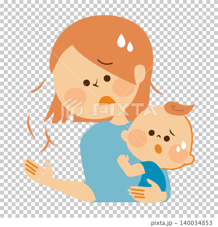 Female hair thinning and hair loss after childbirth - illustrative image material Female hair thinning and hair loss after childbirth - illustrative image material 140034853